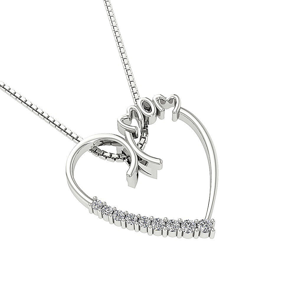 The Dakota MOM Heart Pendant 14K Gold Natural Diamond
