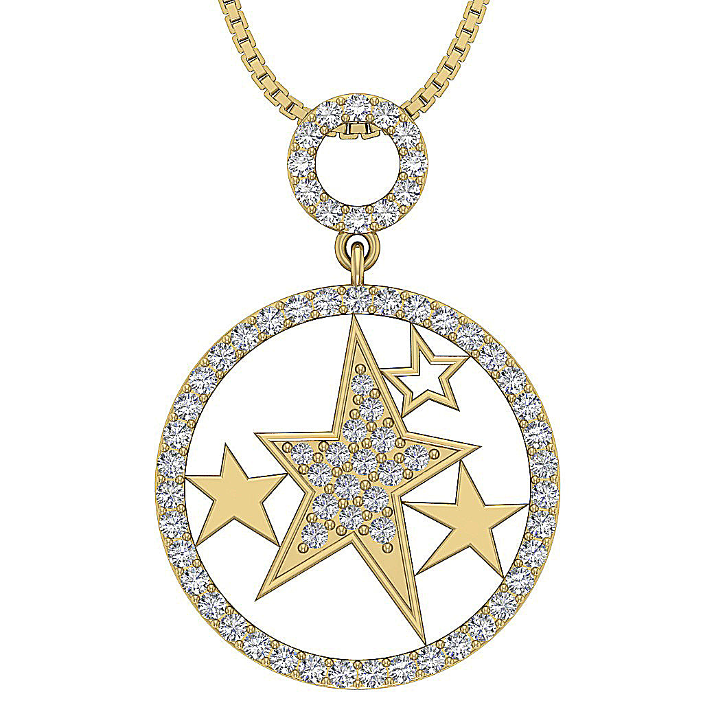 The Maximus Natural Diamond Gold Designer Fashion Pendant