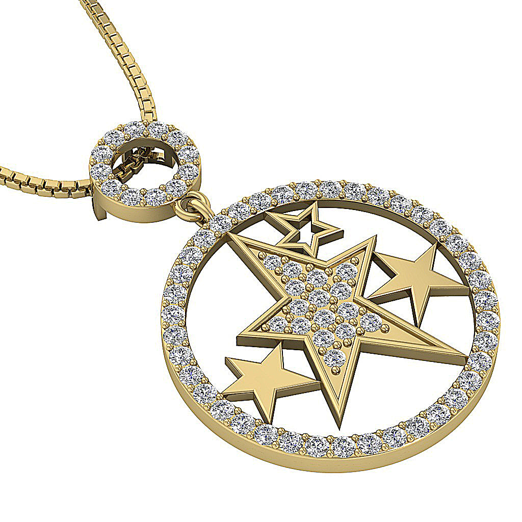 The Maximus Natural Diamond Gold Designer Fashion Pendant