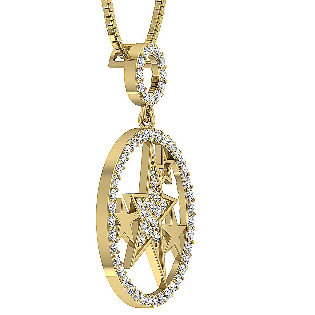 The Maximus Natural Diamond Gold Designer Fashion Pendant