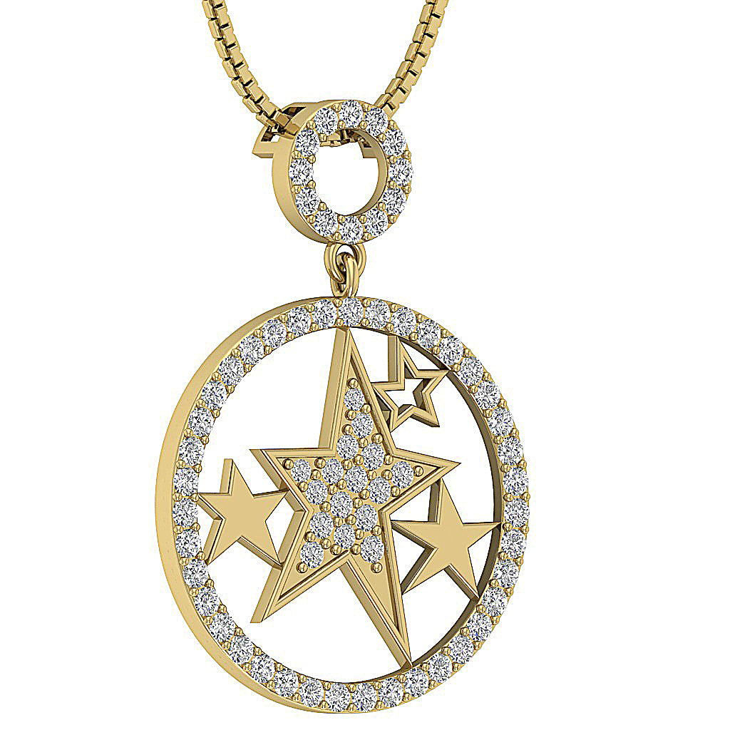 The Maximus Natural Diamond Gold Designer Fashion Pendant