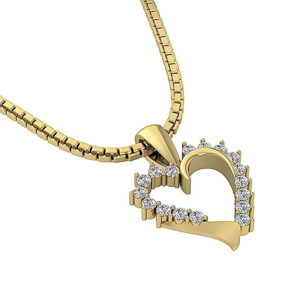 The Mario Love Heart Real Diamond Gold Pendant