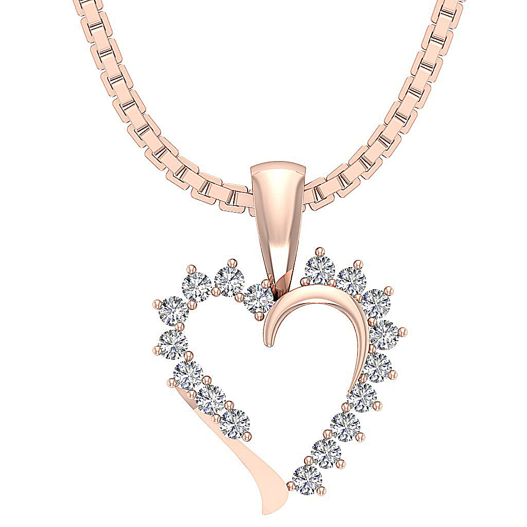 The Mario Love Heart Real Diamond Gold Pendant