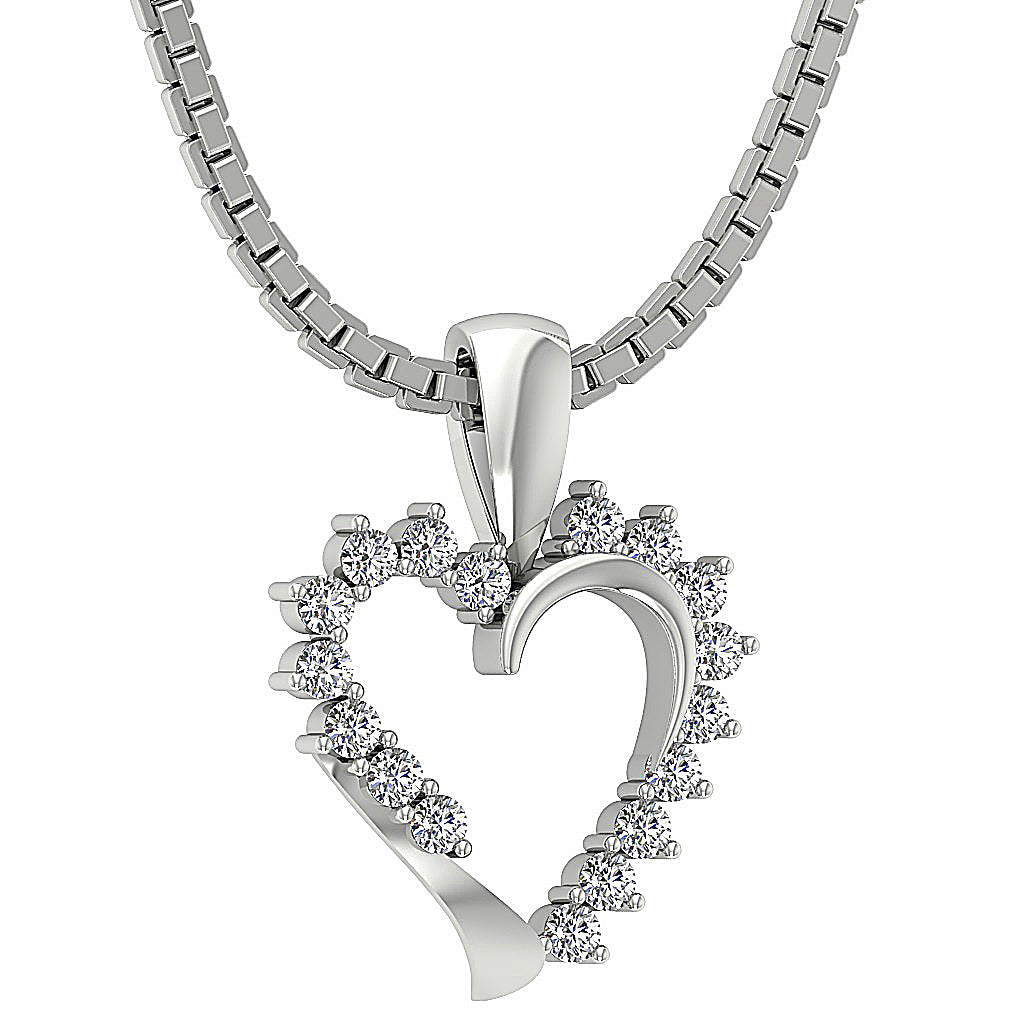 The Mario Love Heart Real Diamond Gold Pendant