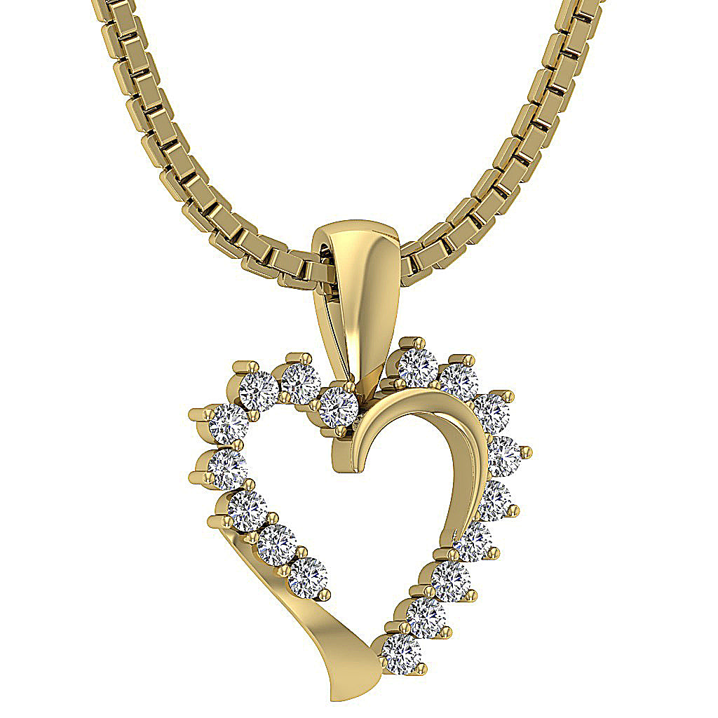 The Mario Love Heart Real Diamond Gold Pendant