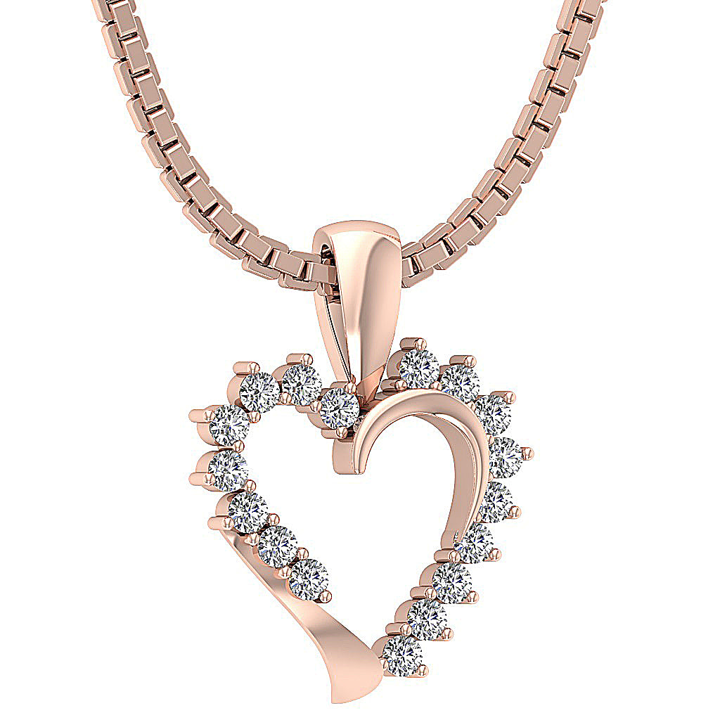 The Mario Love Heart Real Diamond Gold Pendant