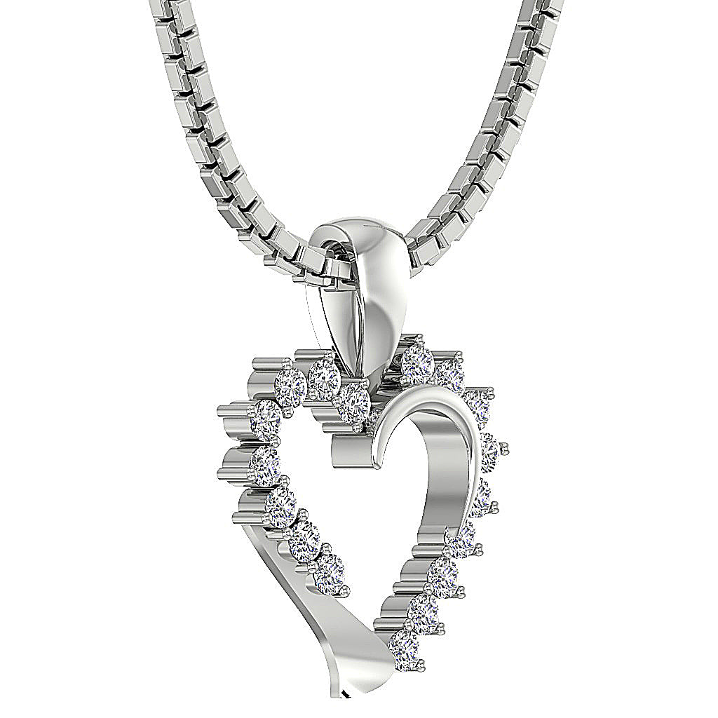 The Mario Love Heart Real Diamond Gold Pendant