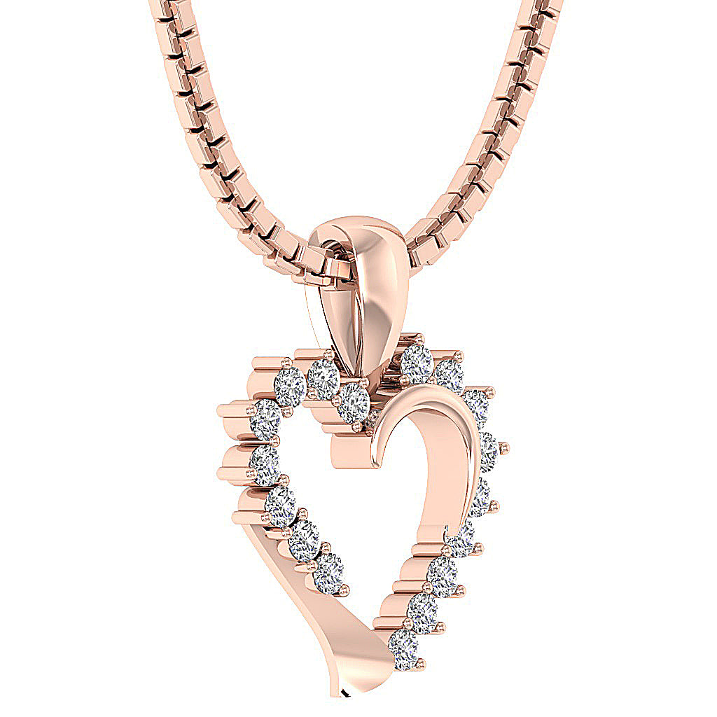 The Mario Love Heart Real Diamond Gold Pendant