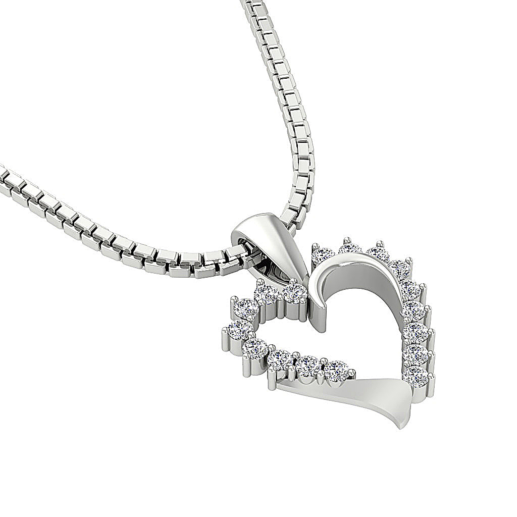 The Mario Love Heart Real Diamond Gold Pendant