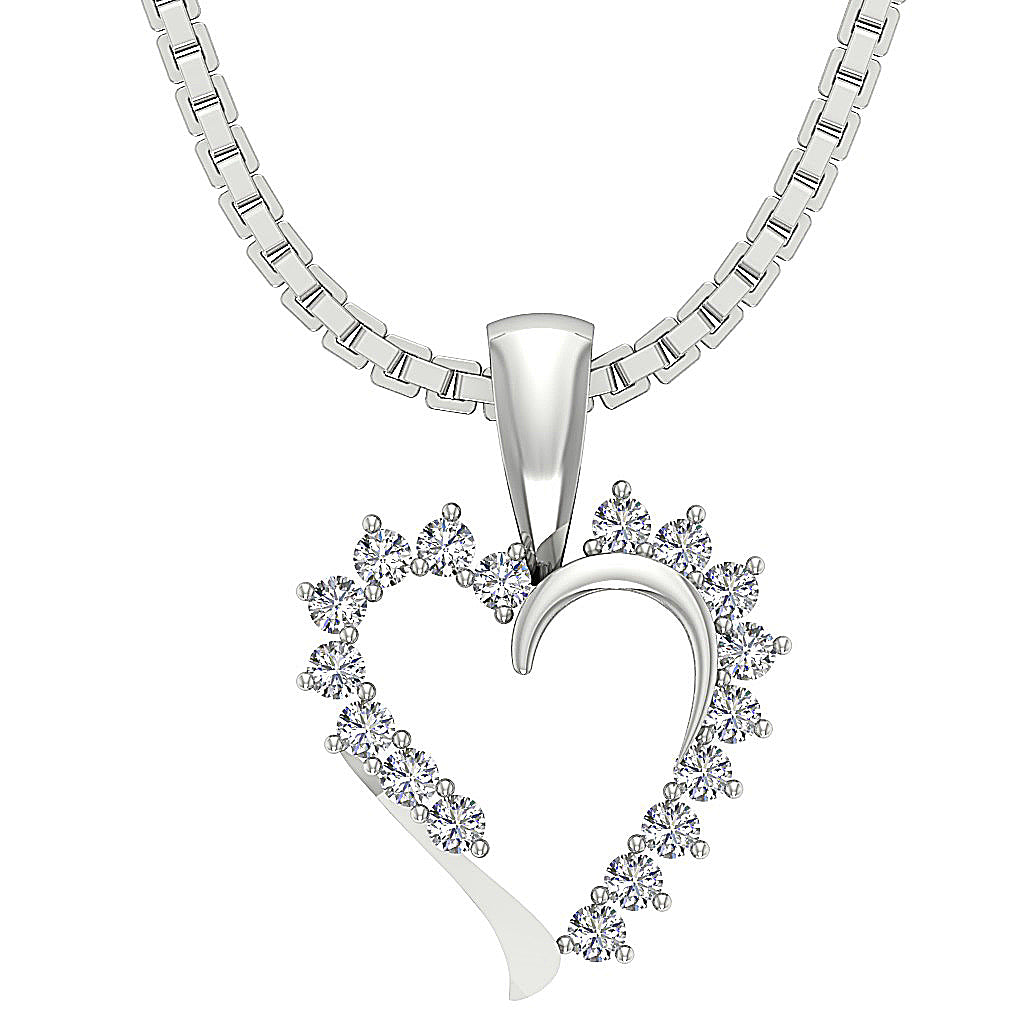 The Mario Love Heart Real Diamond Gold Pendant