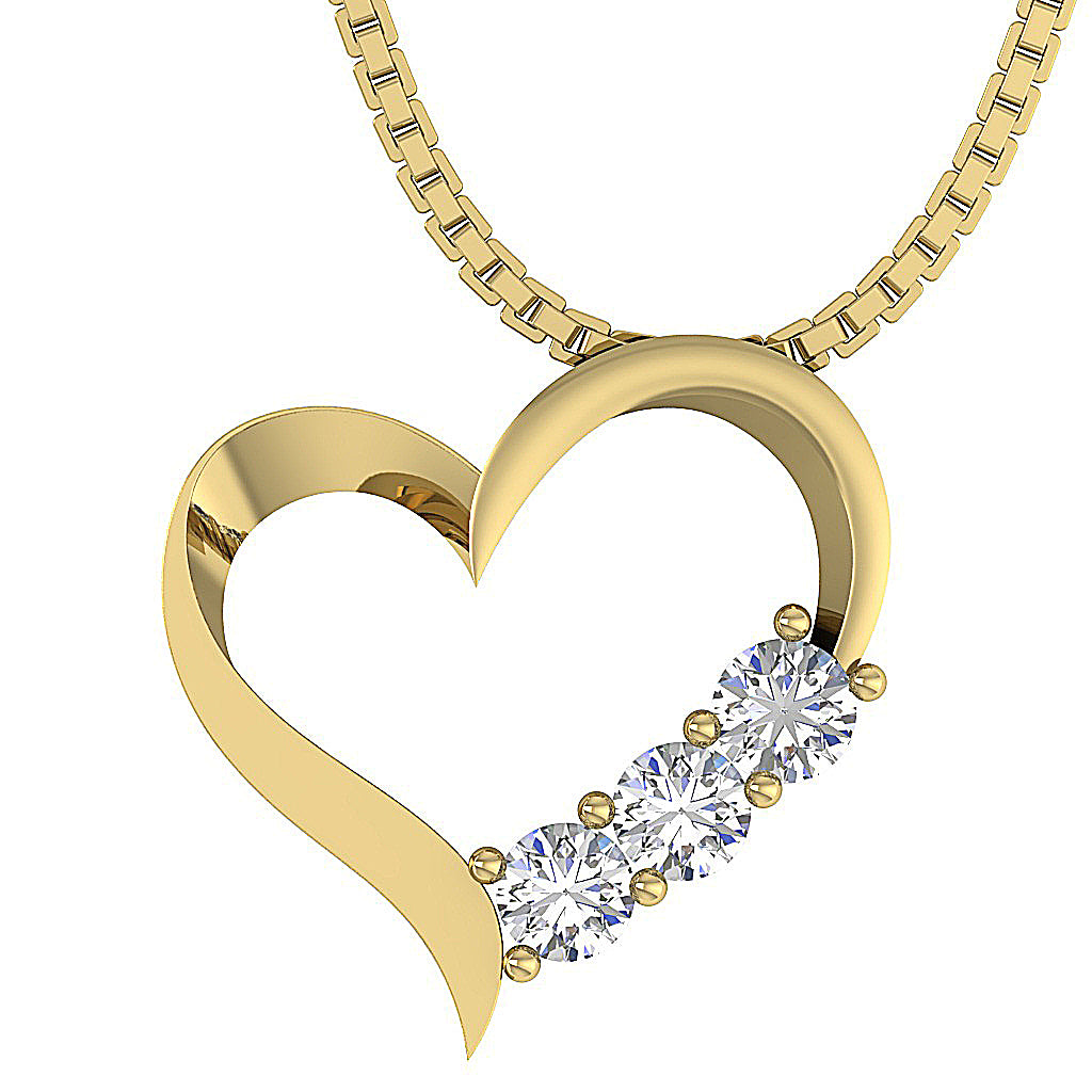 The Rowan Love Of Heart Classic Gold Diamond Pendant