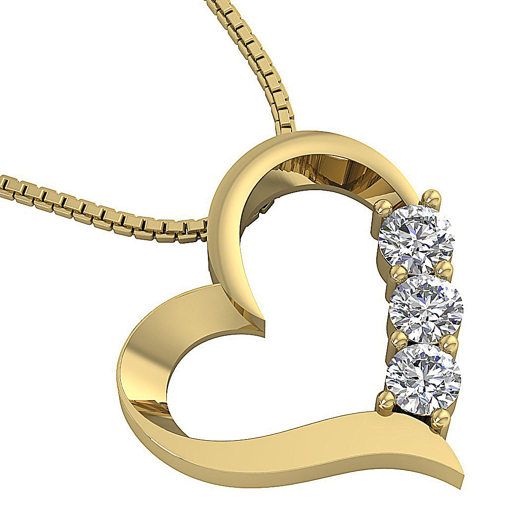The Rowan Love Of Heart Classic Gold Diamond Pendant