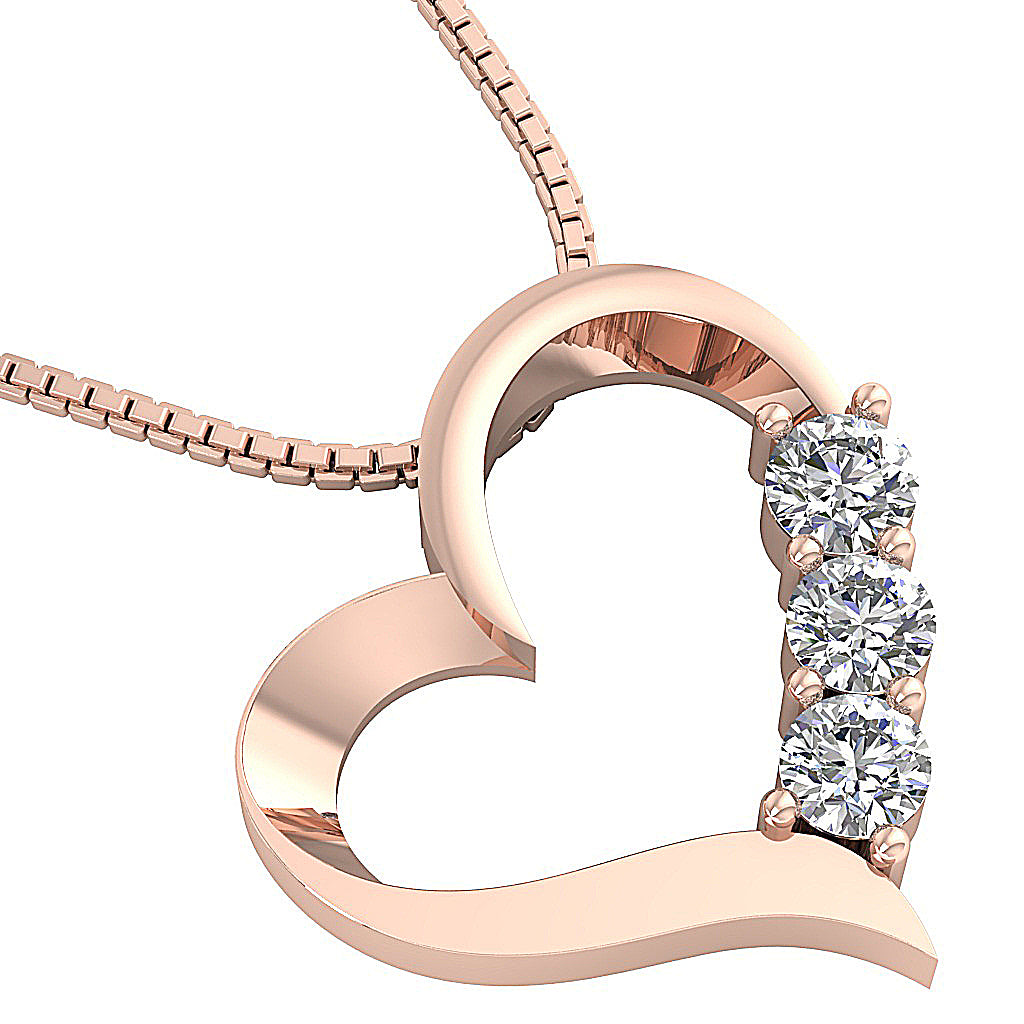 The Rowan Love Of Heart Classic Gold Diamond Pendant