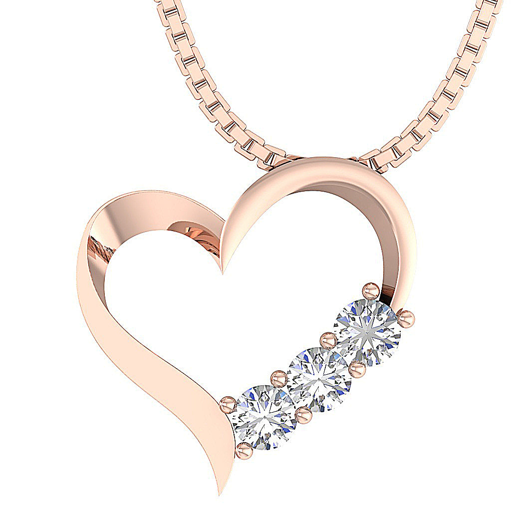 The Rowan Love Of Heart Classic Gold Diamond Pendant