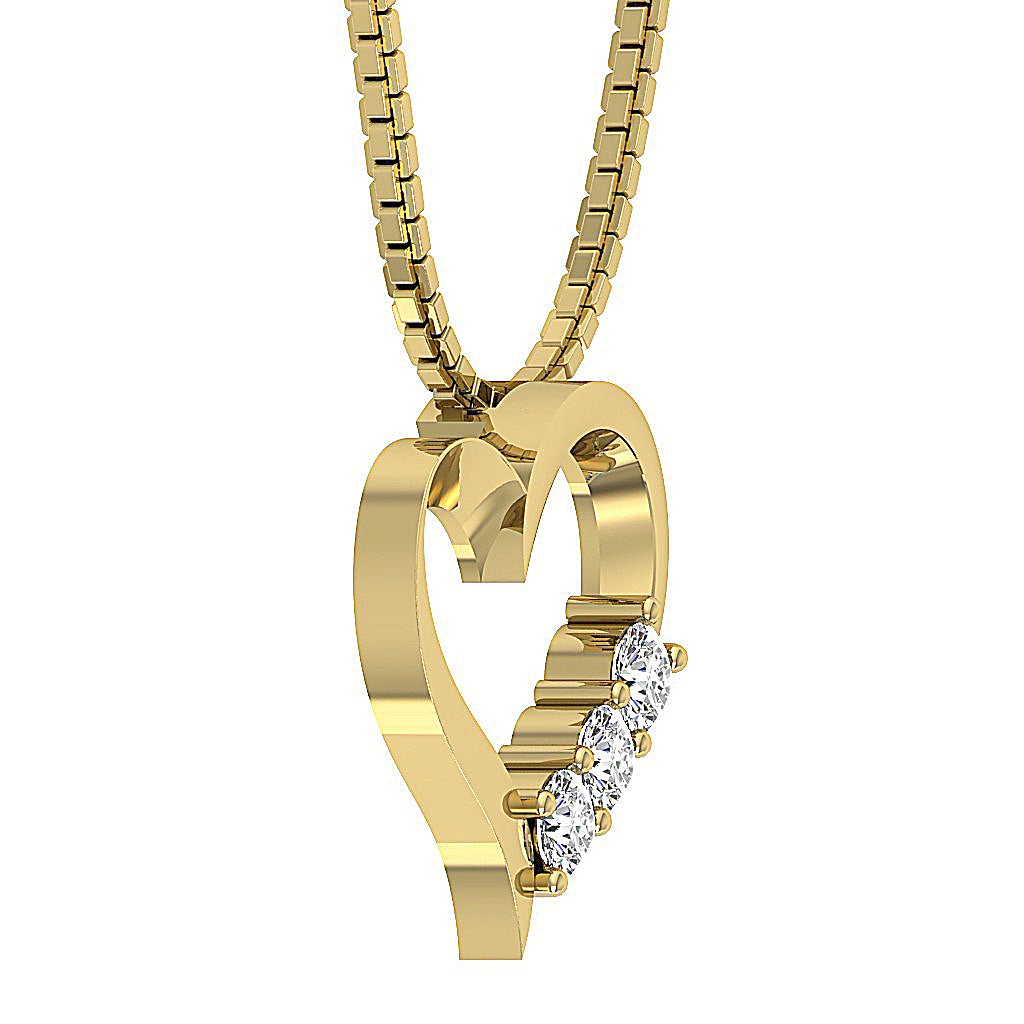 The Rowan Love Of Heart Classic Gold Diamond Pendant