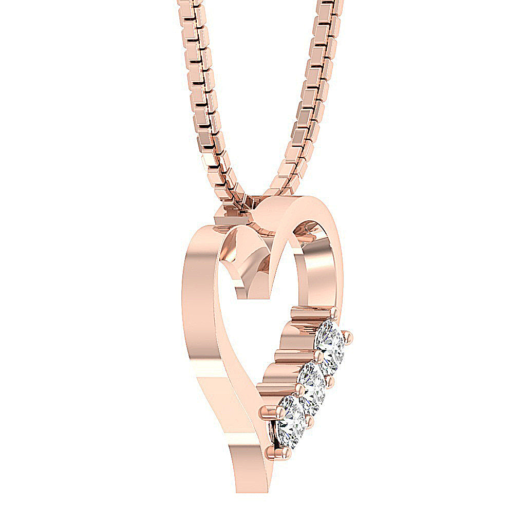 The Rowan Love Of Heart Classic Gold Diamond Pendant