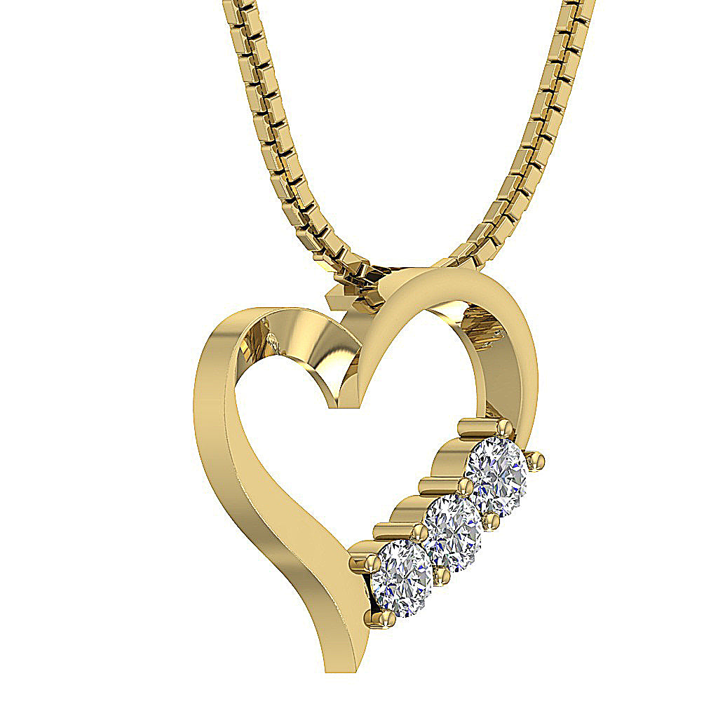 The Rowan Love Of Heart Classic Gold Diamond Pendant