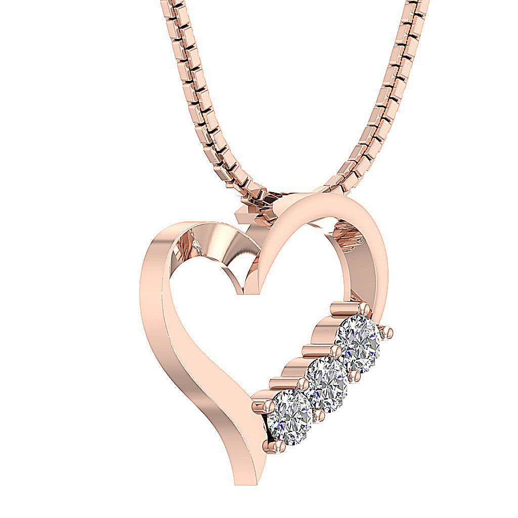 The Rowan Love Of Heart Classic Gold Diamond Pendant