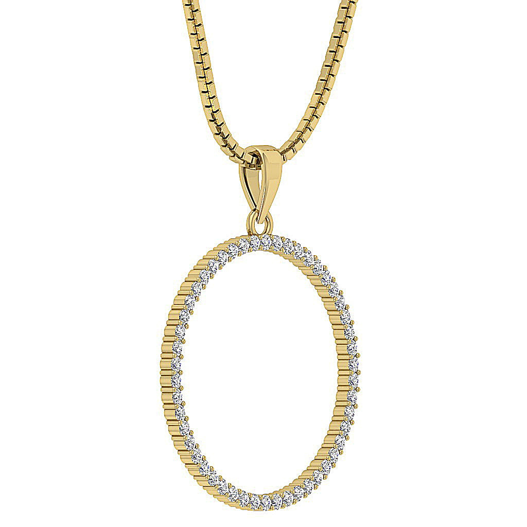 The Kairo Natural Diamond Appraisal 14k Solid White Gold Circle Pendant Necklace With Chain