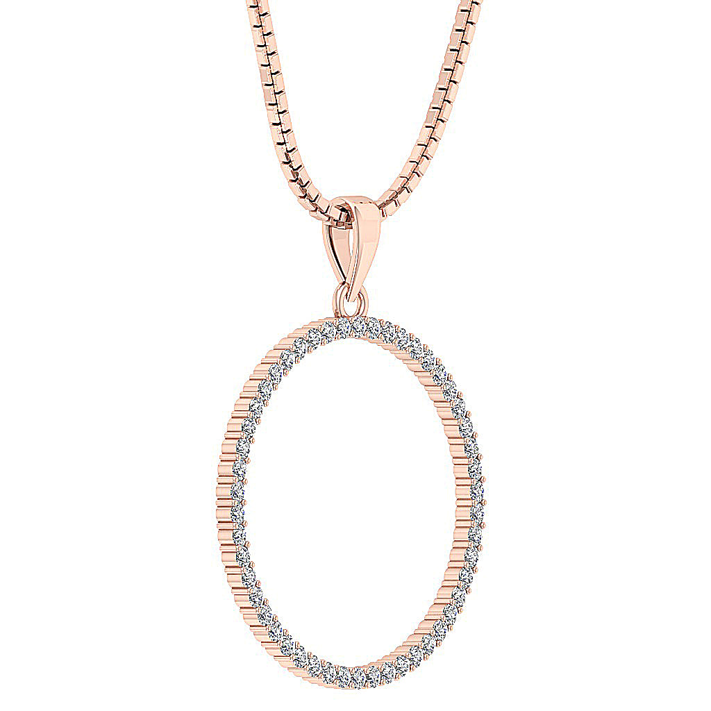 The Kairo Natural Diamond Appraisal 14k Solid White Gold Circle Pendant Necklace With Chain