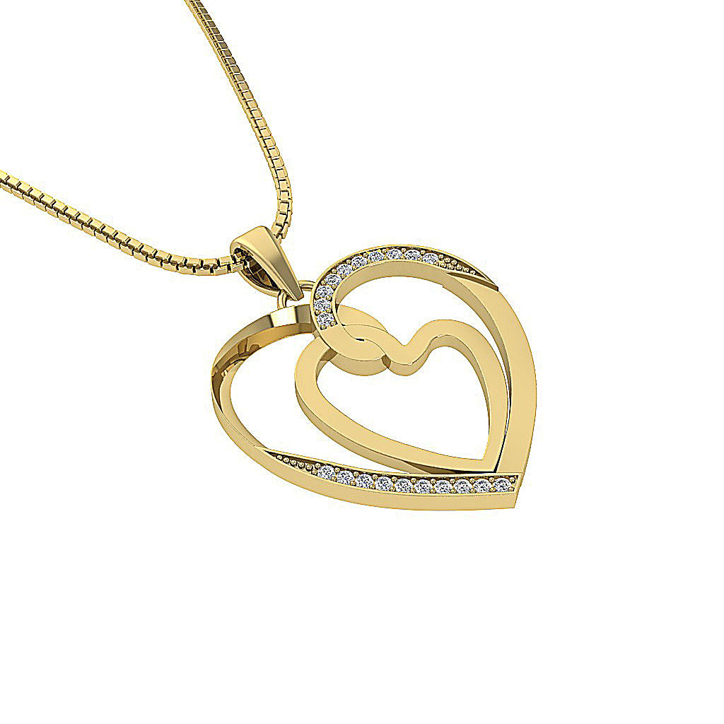 The Wilder Diamond Double Heart Pendant Necklace