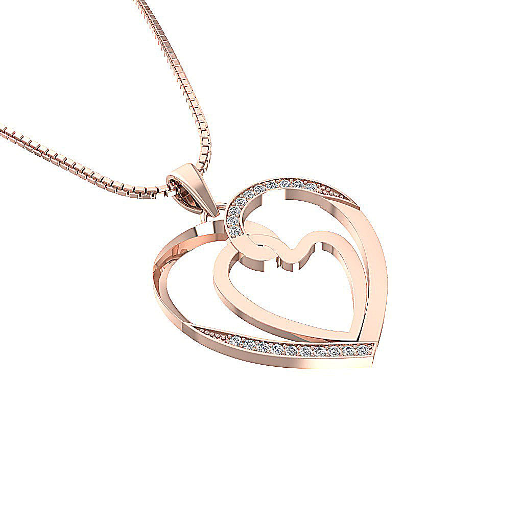 The Wilder Diamond Double Heart Pendant Necklace