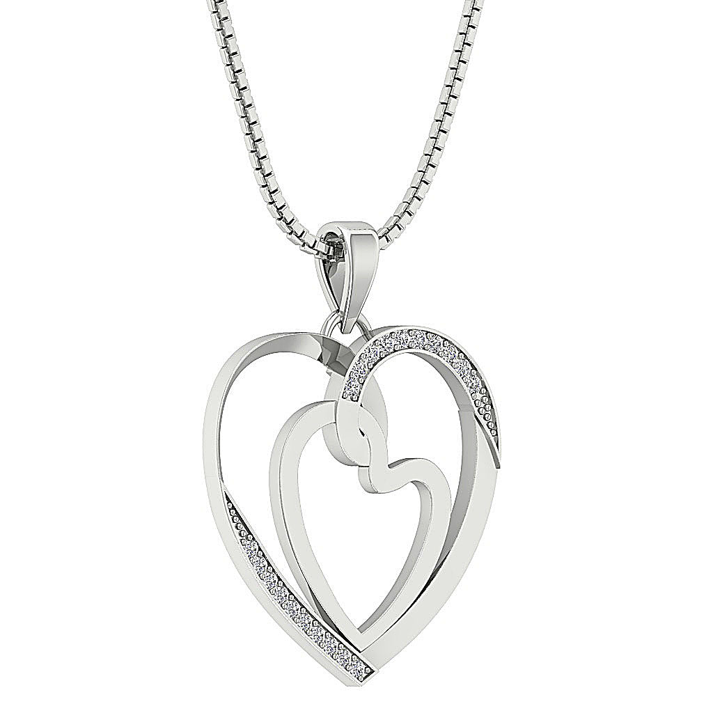 The Wilder Diamond Double Heart Pendant Necklace