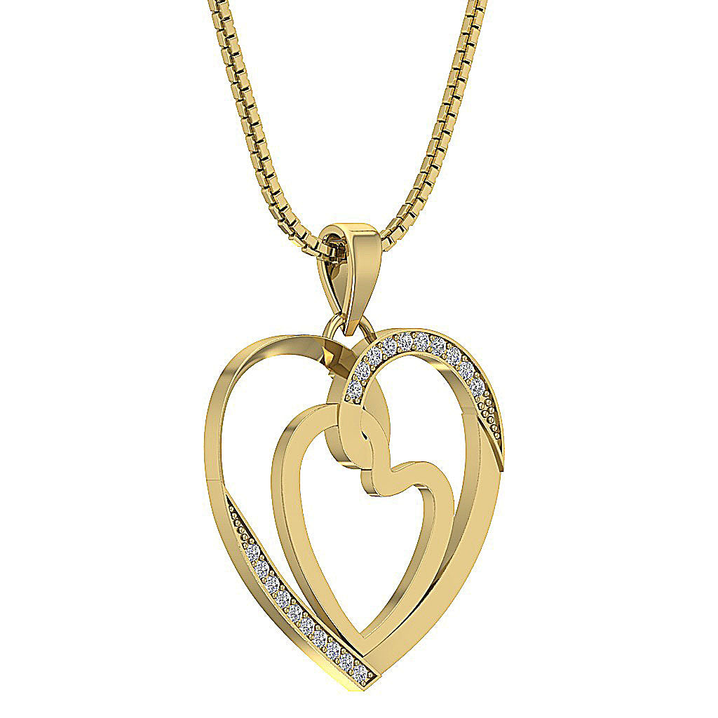 The Wilder Diamond Double Heart Pendant Necklace