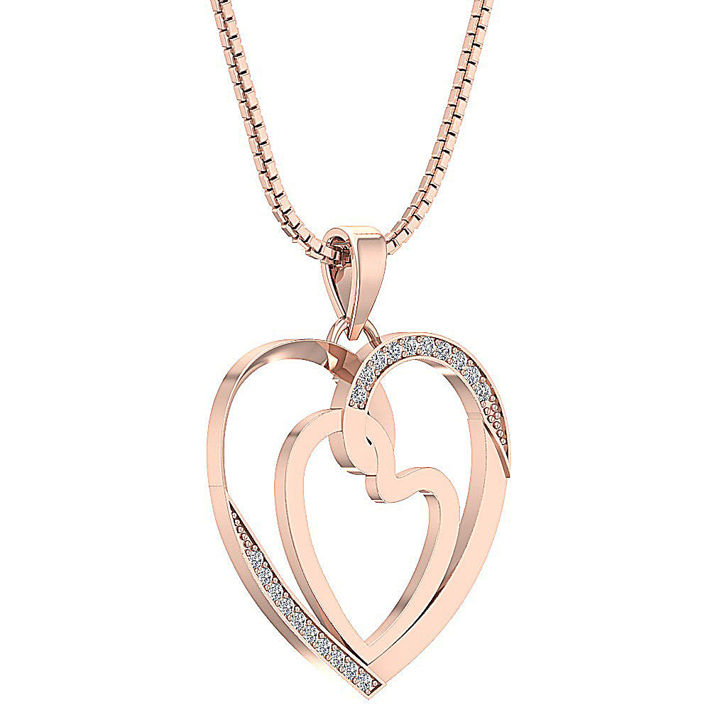 The Wilder Diamond Double Heart Pendant Necklace