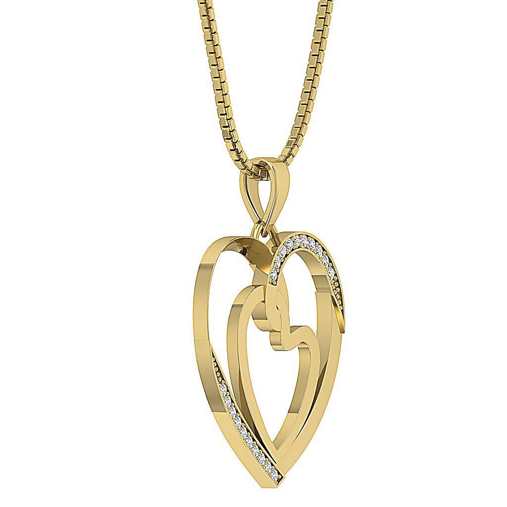 The Wilder Diamond Double Heart Pendant Necklace