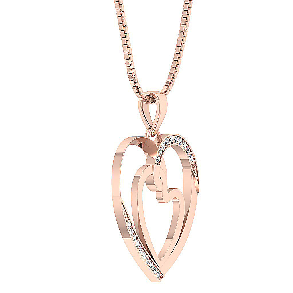 The Wilder Diamond Double Heart Pendant Necklace