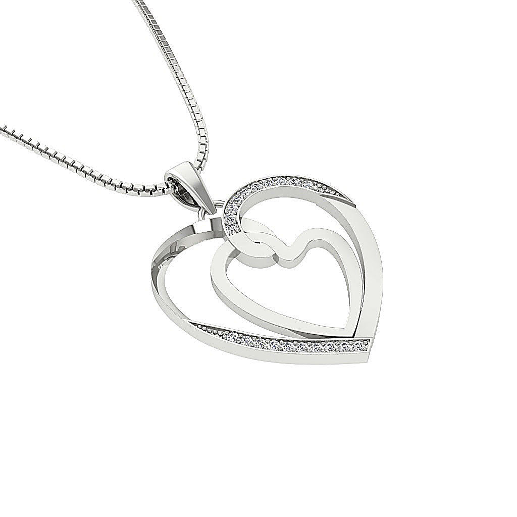 The Wilder Diamond Double Heart Pendant Necklace