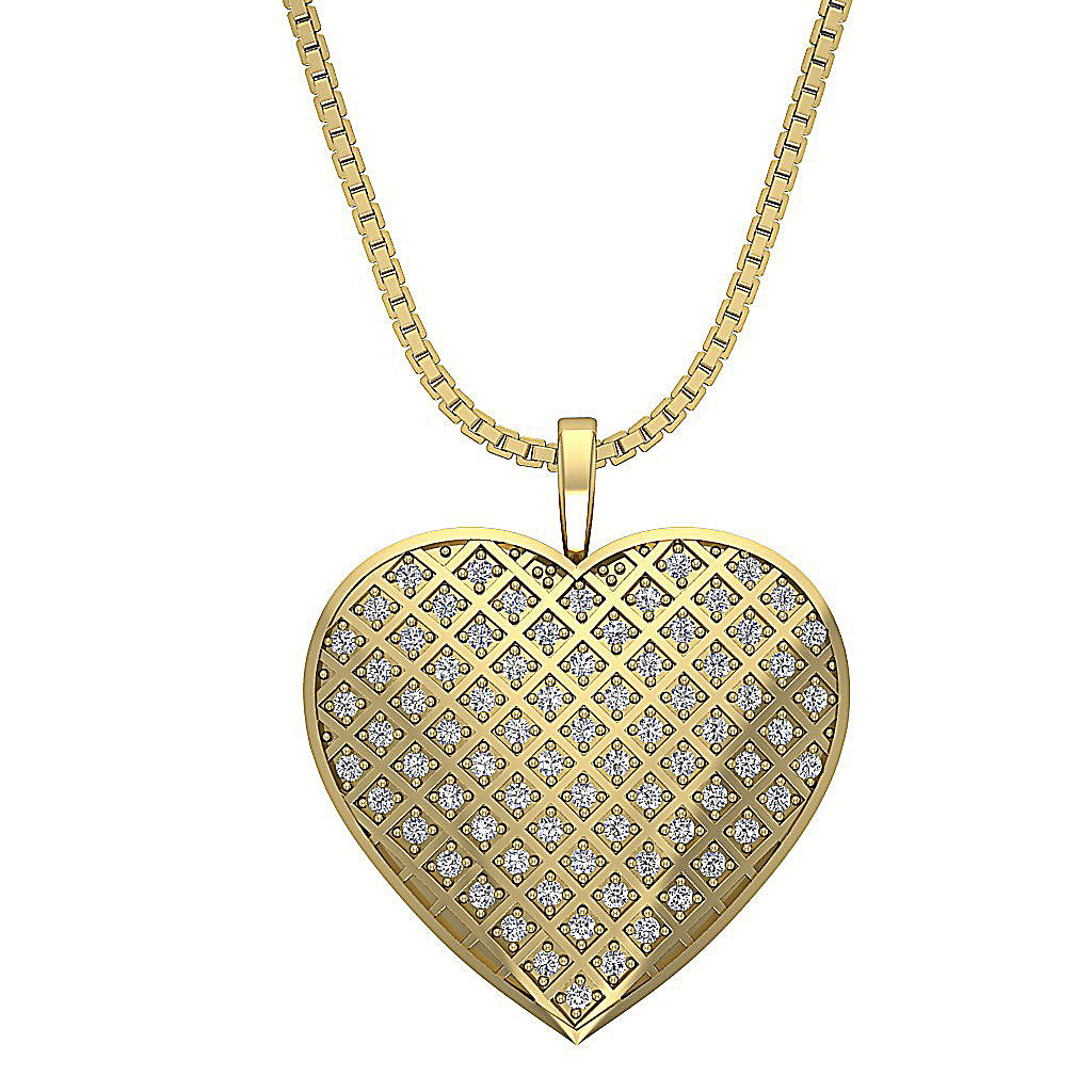 The Koa Diamond For Good Heart Diamond Gold Pendant