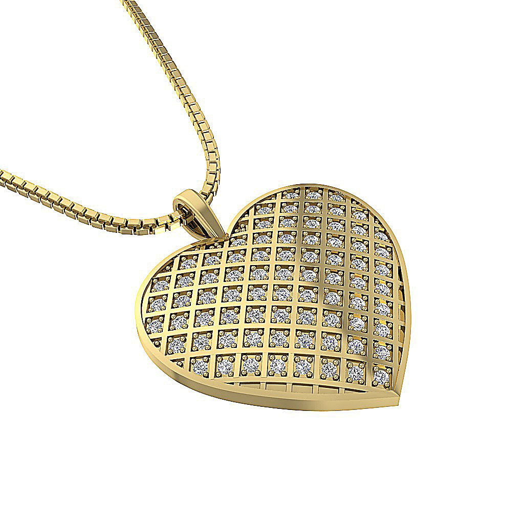 The Koa Diamond For Good Heart Diamond Gold Pendant