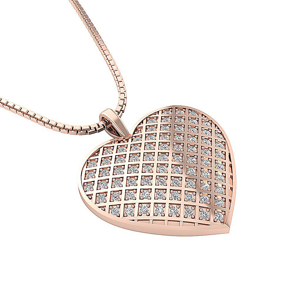 The Koa Diamond For Good Heart Diamond Gold Pendant