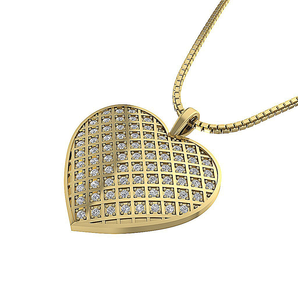The Koa Diamond For Good Heart Diamond Gold Pendant