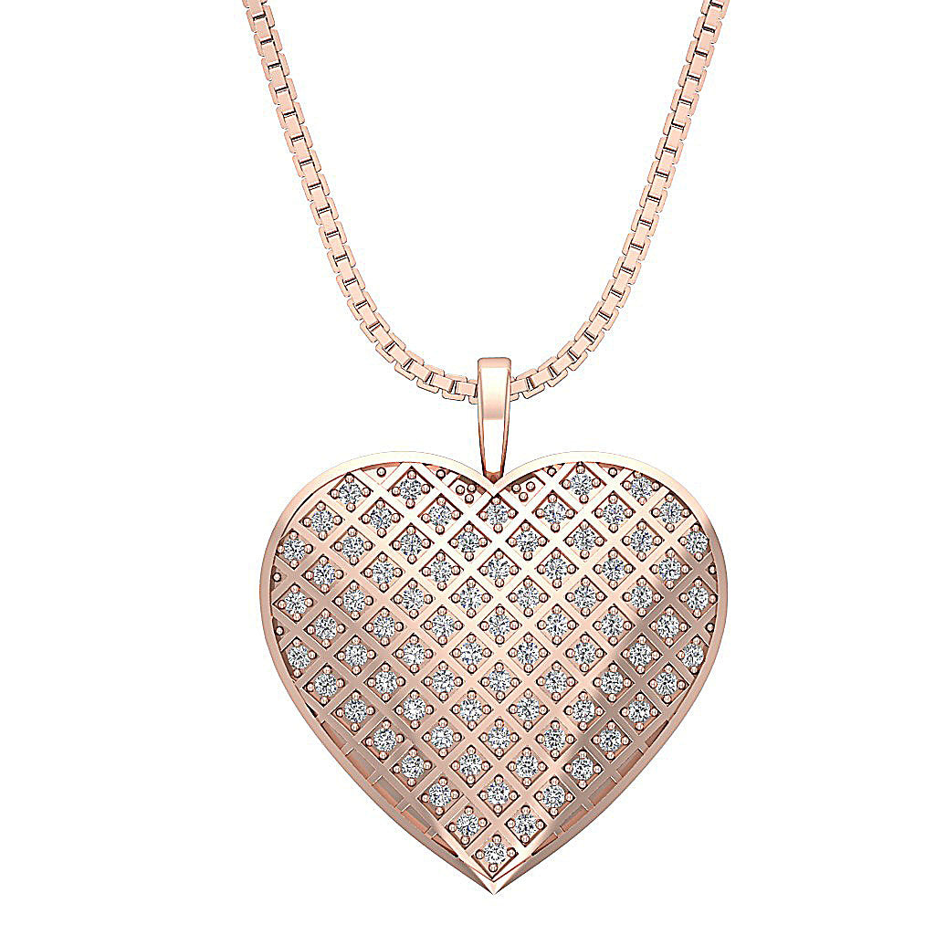 The Koa Diamond For Good Heart Diamond Gold Pendant