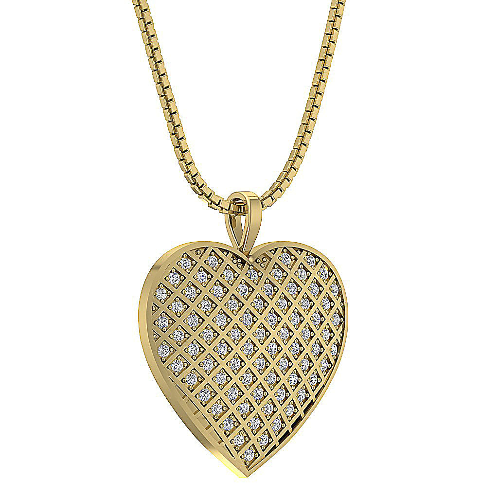 The Koa Diamond For Good Heart Diamond Gold Pendant