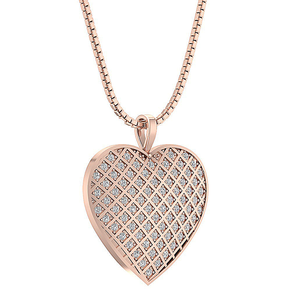 The Koa Diamond For Good Heart Diamond Gold Pendant