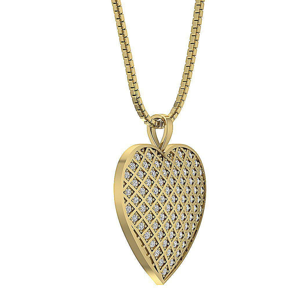 The Koa Diamond For Good Heart Diamond Gold Pendant