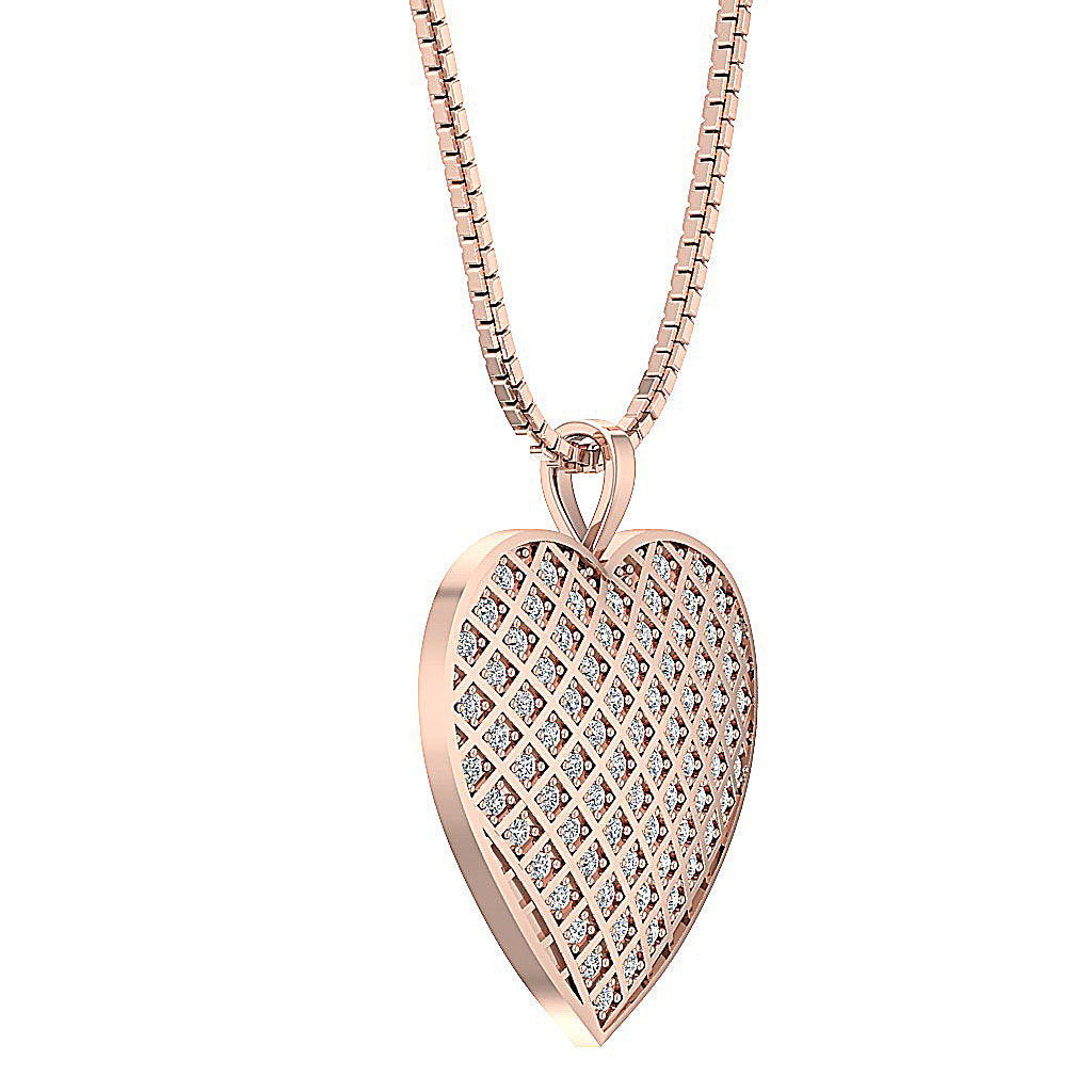 The Koa Diamond For Good Heart Diamond Gold Pendant