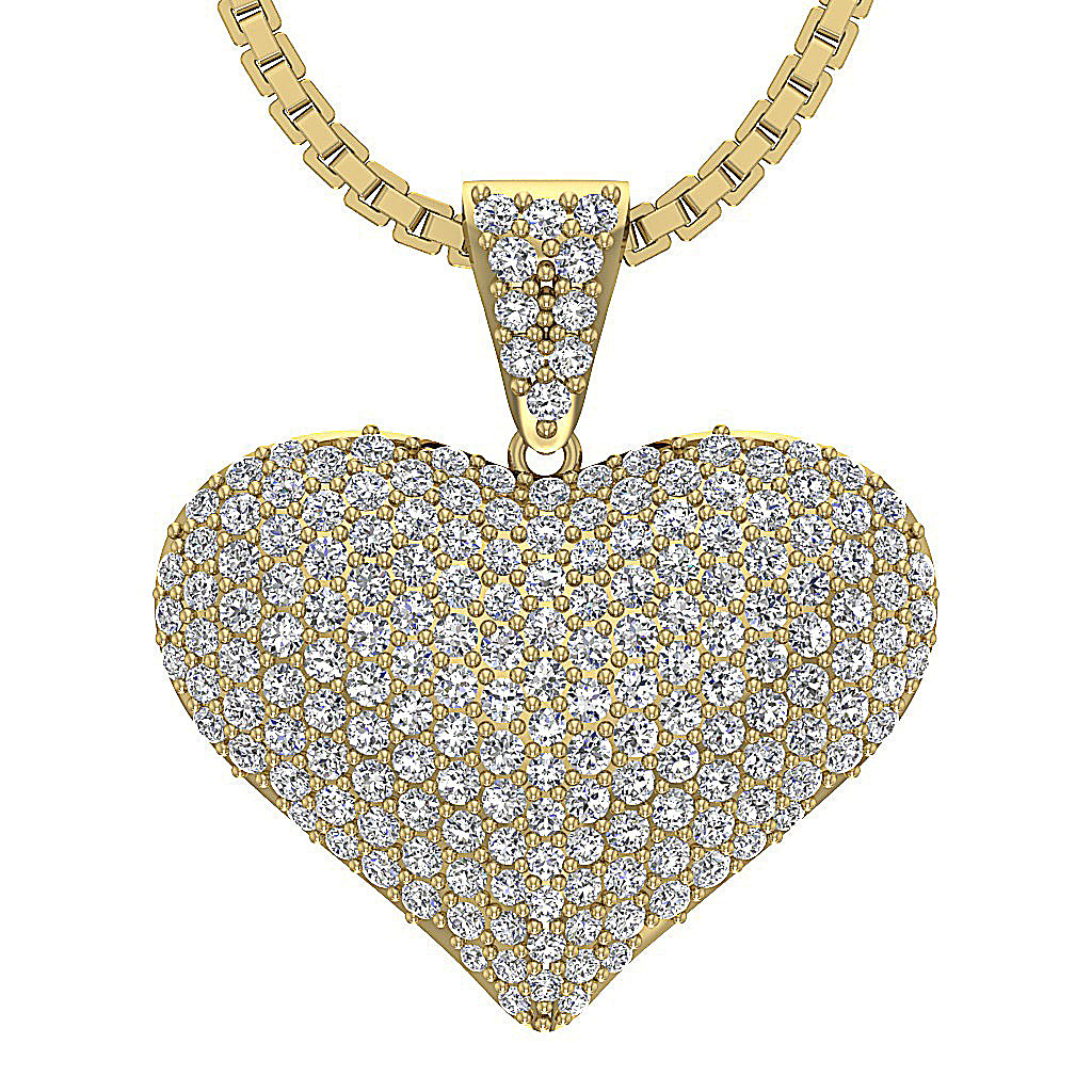 The Stevie 1.30 Carat Round Cut Diamond Heart Pendant necklace For Women 14K Solid Gold