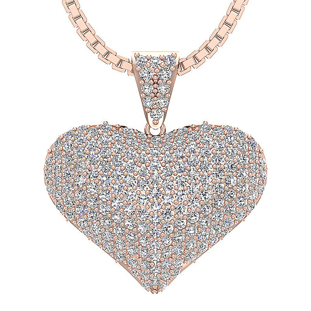 The Stevie 1.30 Carat Round Cut Diamond Heart Pendant necklace For Women 14K Solid Gold