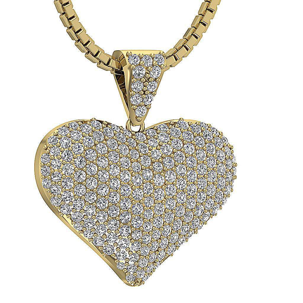 The Stevie 1.30 Carat Round Cut Diamond Heart Pendant necklace For Women 14K Solid Gold