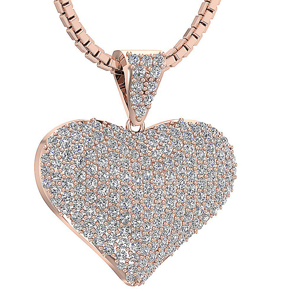 The Stevie 1.30 Carat Round Cut Diamond Heart Pendant necklace For Women 14K Solid Gold