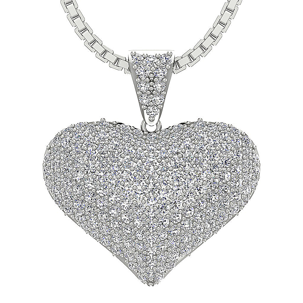 The Stevie 1.30 Carat Round Cut Diamond Heart Pendant necklace For Women 14K Solid Gold