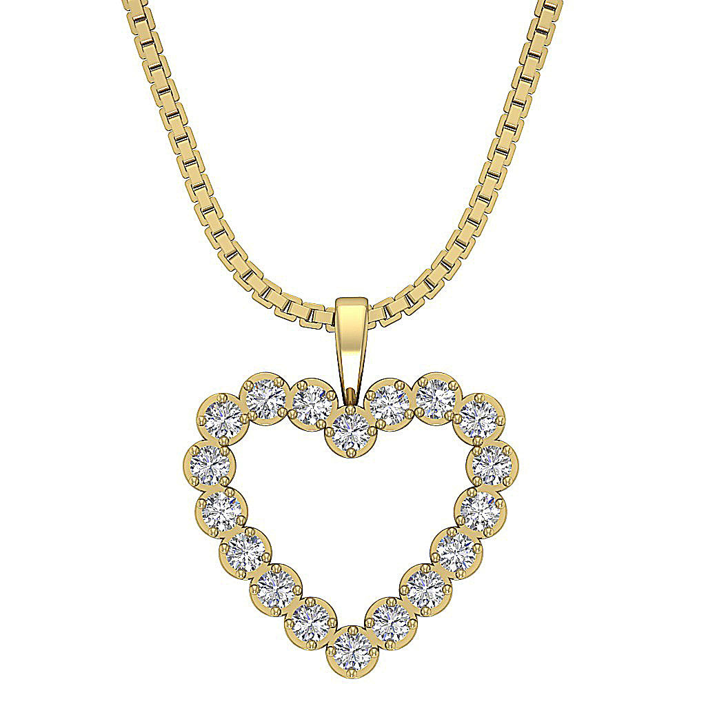 The Killian Gold Pave Set Heart Diamond Pendant