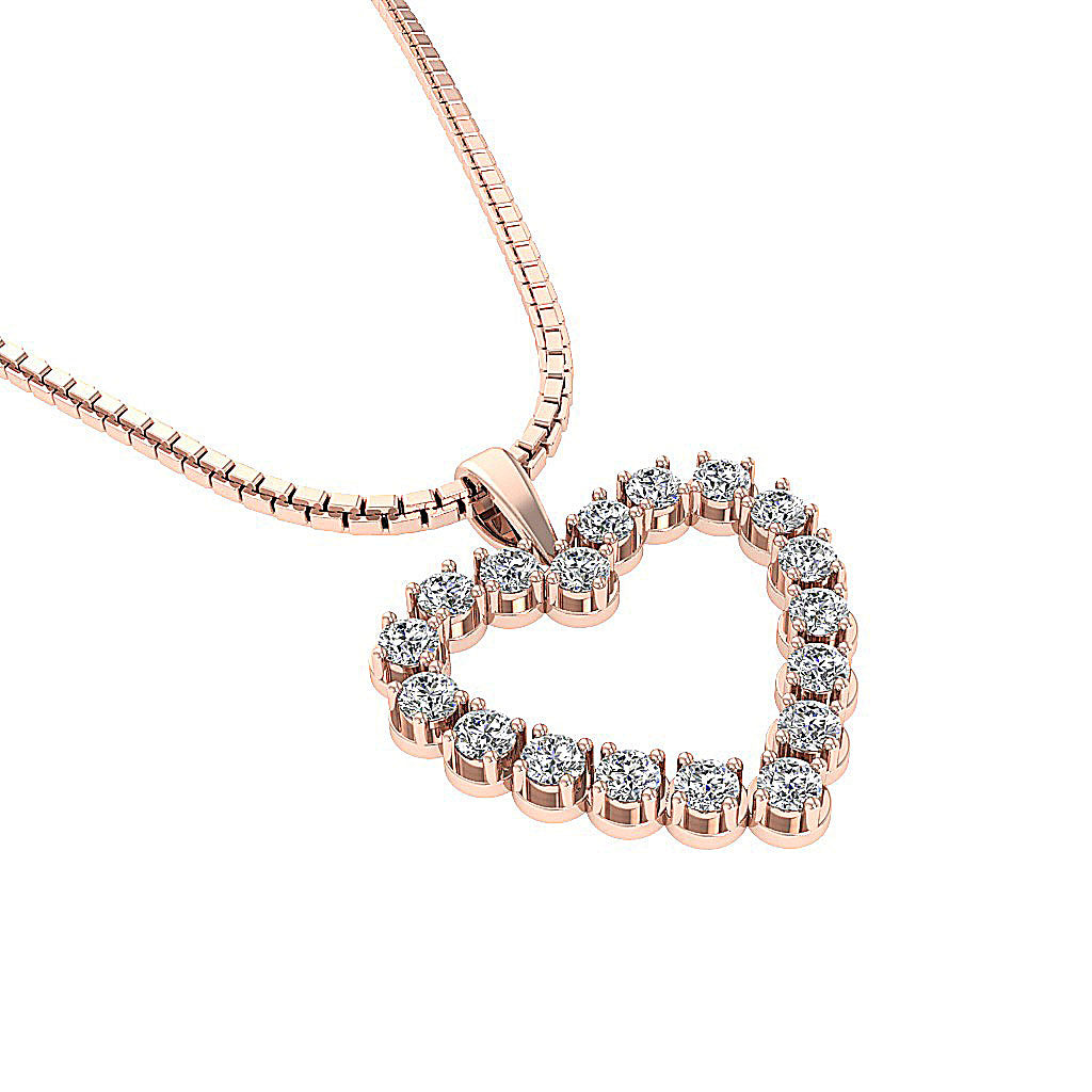 The Killian Gold Pave Set Heart Diamond Pendant