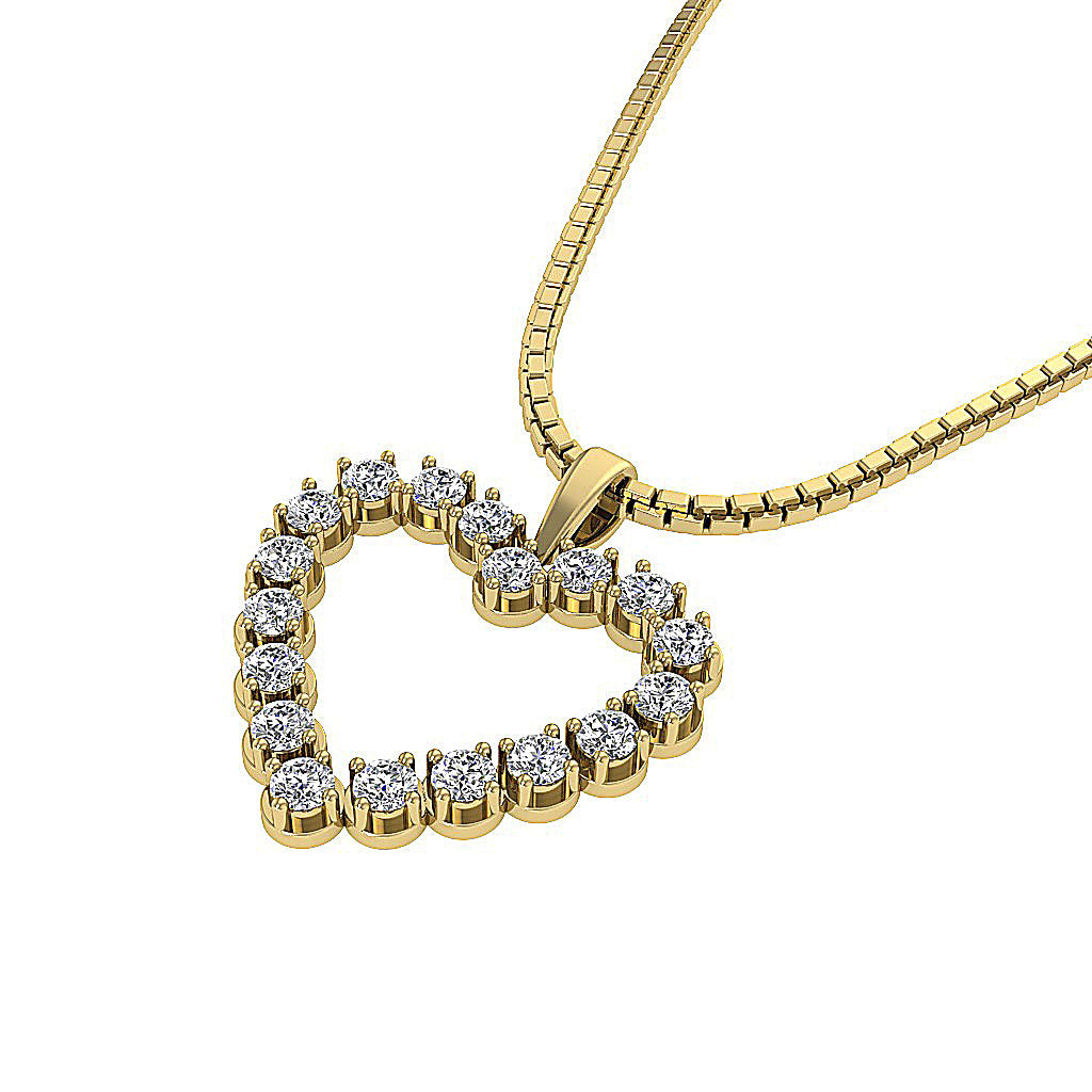The Killian Gold Pave Set Heart Diamond Pendant