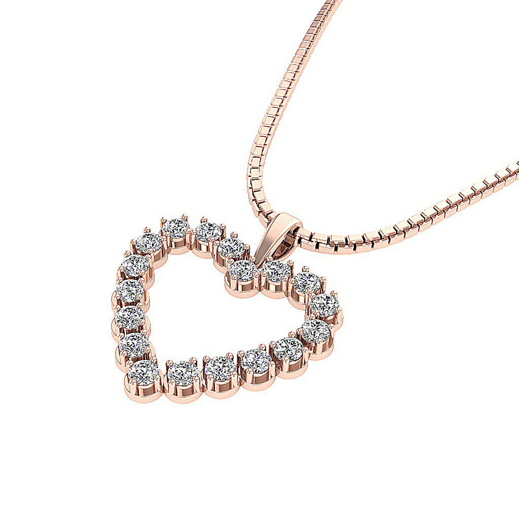 The Killian Gold Pave Set Heart Diamond Pendant